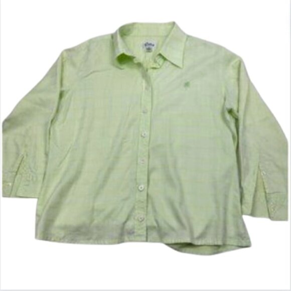 Lilly Pulitzer Soft Green Button-front Collared Long Sleeve Blouse, 8 - Picture 1 of 11